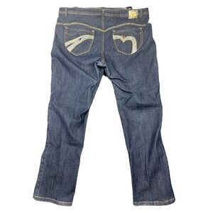 Y2K Apple Bottoms Jeans Womens 24 Distressed Look Dark Wash Denim Streetwear VTG